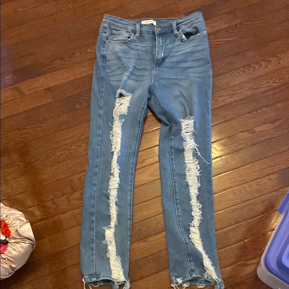 Distressed Blue Jeans